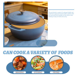 Ensemble de casseroles pour la cuisine domestique et les restaurants, <span class=keywords><strong>cocotte</strong></span> <span class=keywords><strong>en</strong></span> <span class=keywords><strong>fonte</strong></span> émaillée de <span class=keywords><strong>28</strong></span> <span class=keywords><strong>cm</strong></span>, pot à ragoût rond, casserole - Product Image 5