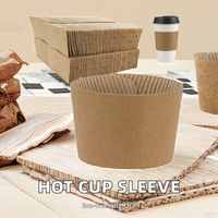 Manchon de tasse jetable en papier kraft à paroi simple, isolant thermiquement, pour boissons et café chaud