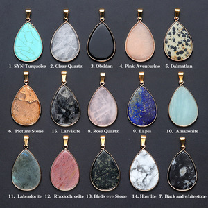 Thạch anh tự nhiên Đá Vỏ mạ cạnh thả hình dạng thời trang đồ trang sức vòng cổ mặt dây quyến rũ đối với trang sức làm pha lê thủ công mỹ nghệ - Product Image 2