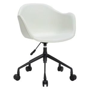High Quality Contemporary Executive Egg Roll <b>White</b>/Black PP Adjustable Height - Product Image 6
