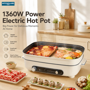Marmite électrique multifonction 5L avec double contrôle de température, pot Yin-Yang antiadhésif, vente en gros OEM - Product Image 3