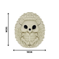Figurine squelette de hérisson d'Halloween, ornement effrayant en os de hérisson, accessoire de scène sinistre pour la décoration de cimetière, pelouse ou cabane