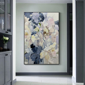 Bouquet de <span class=keywords><strong>fleurs</strong></span> murales texturées, <span class=keywords><strong>peinture</strong></span> murale artisanale, grande œuvre d'art murale, <span class=keywords><strong>peinture</strong></span> à l'huile pour salon - Product Image 2