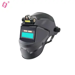 Welding helmet with light auto darkening welder mask automatic dimming safety external LED weld cap