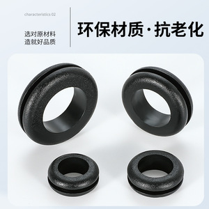 Protector de cable Fernandes de doble cara con orificio pasante, de plástico negro, IP65, anillo de sellado para caja de distribución, prensaestopas - Product Image 3