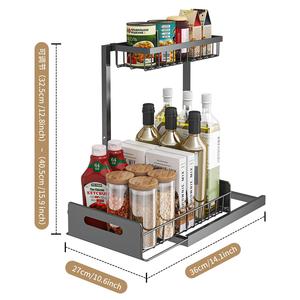 Supports de rangement portables modernes en fer pour cuisine et salle de bain, non pliables, à un seul niveau, pour égouttoir et assaisonnements - Product Image 6