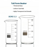 Bécher en verre borosilicate de haute qualité à parois épaissies, résistant aux acides et aux alcalis, pour laboratoire scolaire, disponible en 100ml, 250ml, 500ml, 1000ml