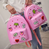 Sac à dos imperméable en silicone pour enfants avec trous décoratifs pour accrocher des breloques, sac d'école tendance pour tout-petits garçons et filles