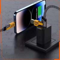 Cable de Datos para Teléfono Móvil 4 en 1 con Trenzado Robótico, PD 27W 5A, Nuevo 2 en 1, Carga Súper Rápida de 120W Tipo-C para Computadoras Xiaomi