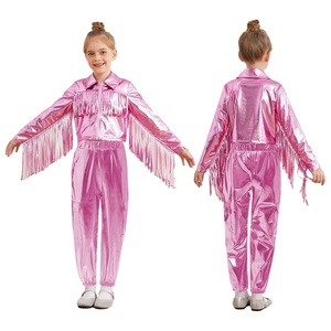 Ensemble veste et pantalon métallisé pour filles de 6 à 16 ans, pour hip-hop, jazz, soirées à thème, cosplay, carnavals, concours de danse - Product Image 2