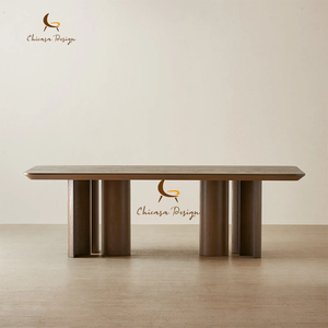 Table à manger en <span class=keywords><strong>bois</strong></span> massif de style américain, table à manger vintage en chêne, table rectangulaire de conférence pour six personnes, sur mesure - Product Image 6