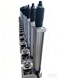 Actionneur linéaire pneumatique de haute précision avec structure de cylindre à piston, corps en alliage d'aluminium et acier inoxydable, marque QIANGDELI - Product Image 2