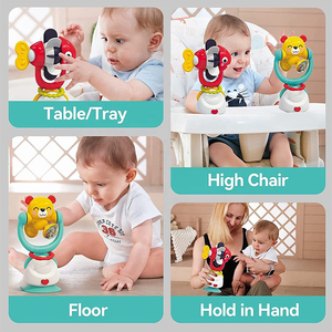 Jouet d'éveil multifonctionnel 2-en-1 : plateau à <span class=keywords><strong>ventouse</strong></span> et <span class=keywords><strong>hochet</strong></span> <span class=keywords><strong>de</strong></span> dentition en silicone souple pour nouveau-né - Product Image 3