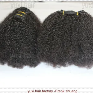 in stock Nappy Mongolian afro kinky curly weft remy hair