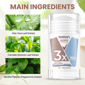 Déodorant stick pour femmes 3X extra fort 40g 96 heures, parfum menthe fraîche, baume désodorisant - Product Image 6