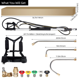 Nuevo poste telescópico de 18/24ft para uso doméstico 4000 PSI Power Washer Lance Limpiador de superficies Piezas de equipos de limpieza - Product Image 6