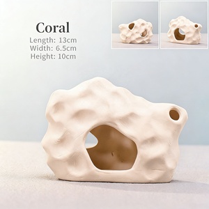 Cueva de Cerámica Premium para Acuario, Decoración para Pecera, Casa de Hongos sin Pintura, Forma Natural, Decoración para Peceras Pequeñas - Product Image 5