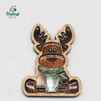 Aimants de réfrigérateur en bois gravés sur mesure, faits à la main, adhésifs, design sûr et exquis, sur le thème des animaux de dessin animé, cadeaux de vacances