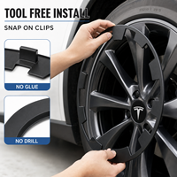 Protector de Llantas de 20 Pulgadas para Tesla Model Y, Cubierta Protectora de Ruedas ABS para Protección Contra Golpes, Encaje a Presión, Piezas LinTech EV