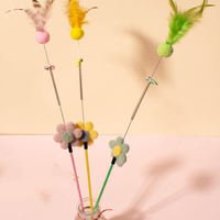Jouets pour chats en gros, écologiques, mignons, classiques, en forme de fleur, plume, sisal, bâtonnets à chat