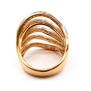 New Arrival Fine Jewellery Factory Classic Western Design 18k Rose Rhodium Real Diamond Brilliant Cut Cocktail Wedding Rings - Product Image 3