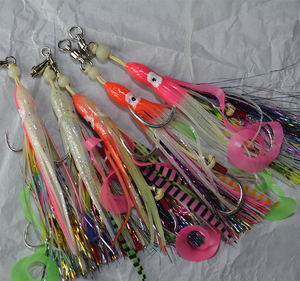 Mới OEM dòng mực Hỗ trợ móc 1/0 5/0 hỗn hợp màu Mylar phản xạ Bionic bạch tuộc mực váy đôi giàn Hỗ trợ móc - Product Image 2