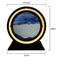 Lámpara de Arena Fluida, Reloj de Arena de Lujo, Luz Dinámica 3D, Lámpara de Mesa LED con Pintura de Arena en Movimiento, Adorno de Arena Movediza