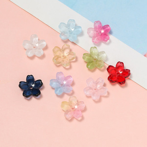 Glass Flower Beads 10x10.5mm Transparent For Jewelry Making DIY Earring Necklace <b>Material</b> Wholesale - Product Image 4