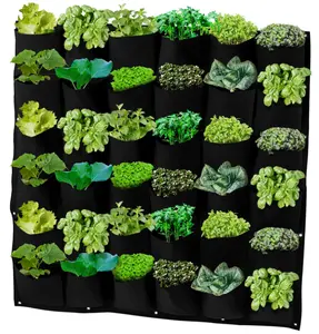 7/12/18/36 Pocket Vertical Planter Black Green Felt Vertical Wall Planter Outdoor Herb Vegetable Hanging Garden Planting Bag