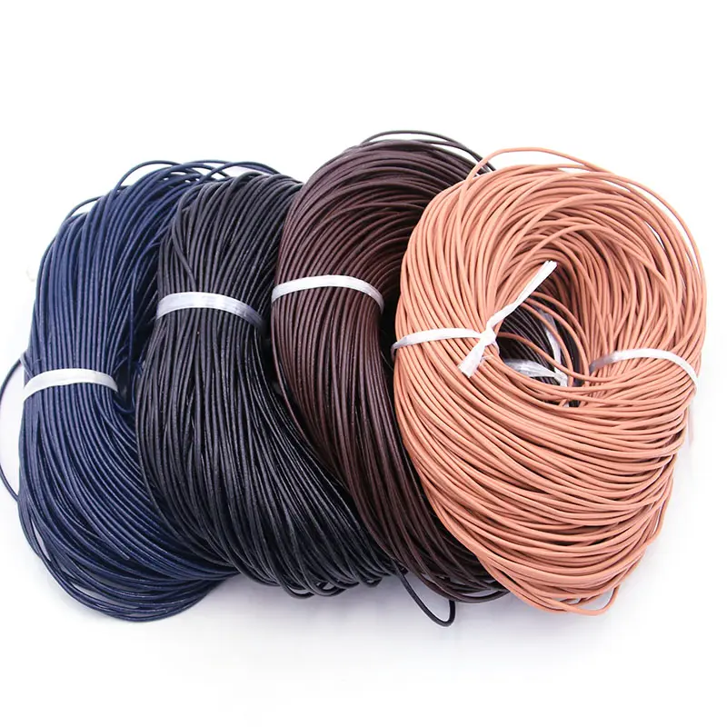 10Meters/Lot 2021 New 4 Color Genuine Leather Round Thong Cord For Jewelry Making DIY Necklace Bracelet Findings Rope String