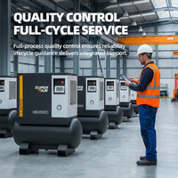 Compresseur d'air industriel portable à vis Super Air 7,5 kW 10 CV 220 V, avec filtre PMVF et sécheur pour cabine de peinture et finition professionnelles