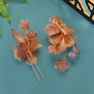 Collection Automne 2025 : Accessoires Cheveux Faits Main Style Antique, Design Original avec Feuilles Séchées et Motifs Floraux, Hanfu - Product Image 3