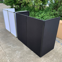 Écran de façade DJ pliable et léger en aluminium à 4 panneaux avec housses en Lycra noir et blanc pour événements DJ