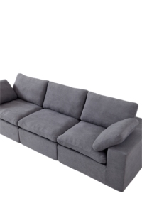 Chenille Fabric Upholstered <b>Sofa</b>, Oversized Comfy Cloud 3-Seater <b>Sofa</b> Couch, Double Plush Cushion for Living Room - Product Image 2