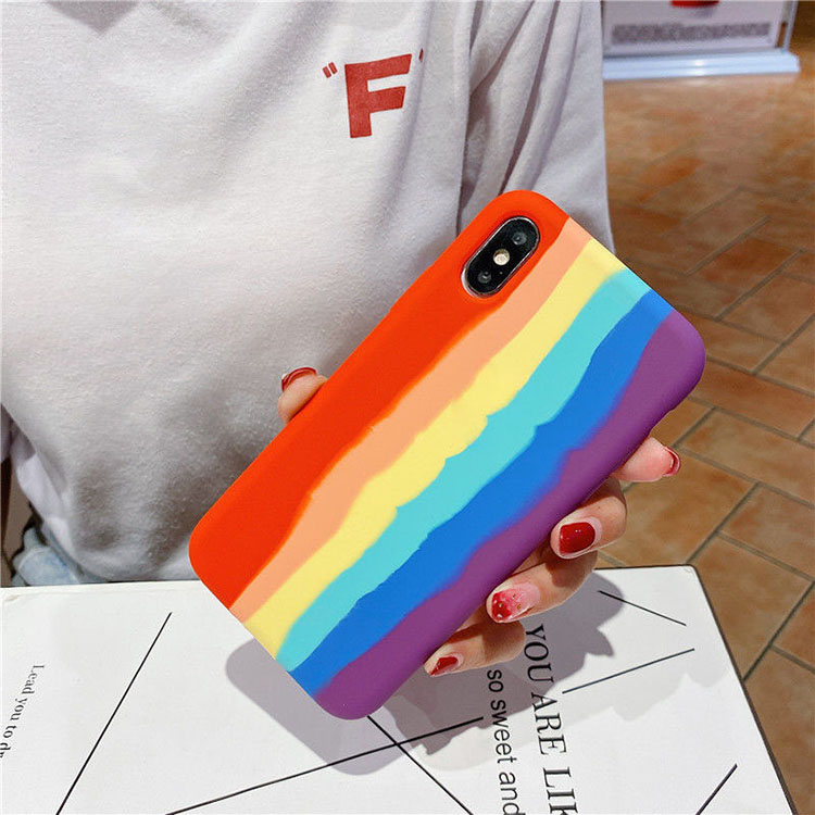 iPhone 13 Liquid Mobile Phone Silicone Cases / Rainbow Color Mobile Cover