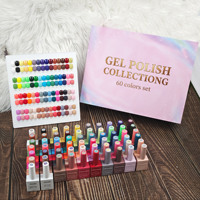Coffret Cadeau de Vernis Gel Professionnel 60 Teintes – Inclut Base Coat et Top Coat – Longue Durée pour Débutants – Facile à Appliquer – En Stock