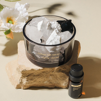 Ensemble cadeau de diffuseur d'huiles essentielles d'aromathérapie, pierre de roche d'améthyste naturelle de luxe pour la maison