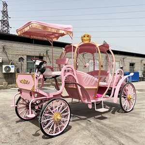 Carruaje Eléctrico Rosa con Forma de Calabaza, con Corona Dorada y Ruedas, para Transporte en Bodas al Aire Libre - Product Image 4