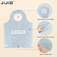 JIJID Sacs en plastique avec poignée découpée avec logo personnalisé pour boutique de vêtements Sacs cadeaux pour achats au détail Sacs pour t-shirts