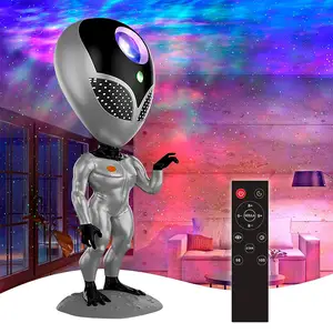 Astronot Alien Galaxy projektör, konuşan gece lambası yıldızlı bulutsusu LED lamba yıldız projektör ile zamanlayıcı ve uzaktan