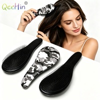 Brosse démêlante douce de haute qualité en gros, brosse démêlante à impression par transfert, peignes à cheveux personnalisés avec logo pour femmes