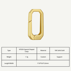 Vfook Nickle-Miễn Phí Bất Vàng Phát Hiện Đồ Trang Sức 9K 10K Vàng Vàng Vòng Cổ Vòng Đeo Tay Nối Hình Chữ Nhật Clasp Cho Phụ Nữ Và Nam Giới - Product Image 2