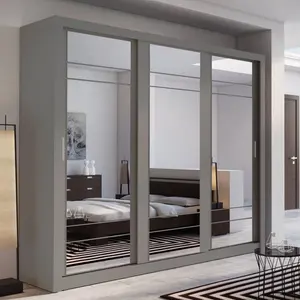 2021 Promotion Cheap Sliding Mirror Doors Designs Wardrobe Cabinet Bedroom Wardrobe