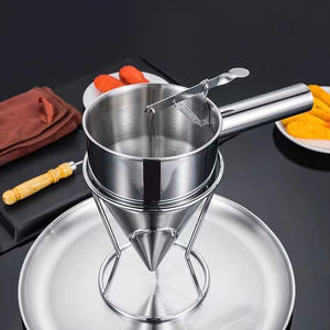 Distributeur de pâte à crêpes JIEYI pour cuisine commerciale, support, entonnoir à piston, acier inoxydable, accessoires pour la fabrication de gaufres - Product Image 4