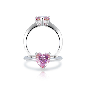 Cadermay Moissanite Heart Ring 8x8mm S925 Silver Engagement Ring For Women - Product Image 5