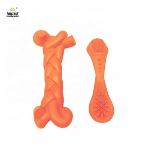 الموردين البرتقال المطاط الطبيعي هايت الجودة ODM OEM مخصص الحيوانات الأليفة مضغ لعبة الافراج عن الغذاء صار - Product Image 6