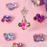 Qiao 14mm croix cristal verre pendentif délicat charmant pour bijoux à bricoler soi-même accessoires diamant décoration