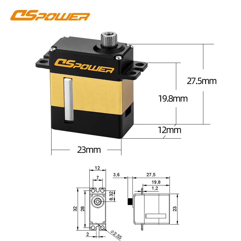 20กรัม Coreless เซอร์โว6.8กิโลกรัมมินิดิจิตอล RC เซอร์โวสำหรับ1/24ชั่ง RC รถเครื่องบิน