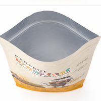 Sacs à fermeture éclair à fond plat en aluminium mat noir avec logo imprimé personnalisé pour les grains de café, la poudre d'igname et les chips de manioc