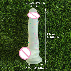 Consolador de confeti, ventosa de silicona transparente realista, juguete sexual para <span class=keywords><strong>mujeres</strong></span>, consoladores de silicona con sensación de piel suave, consoladores anales realistas - Product Image 6